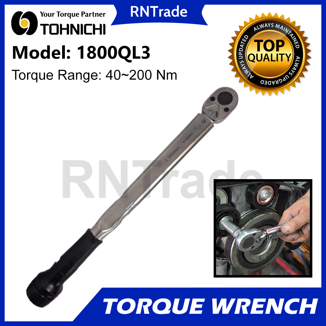 TOHNICHI QL200N (1800QL3) Adjustable Click Type Torque Wrench, Made in