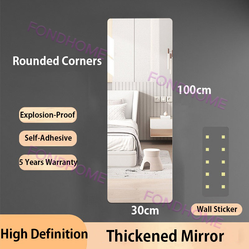 HD Acrylic Mirror Paste Wall Mirror Full Body Mirror Hang Mirror Light