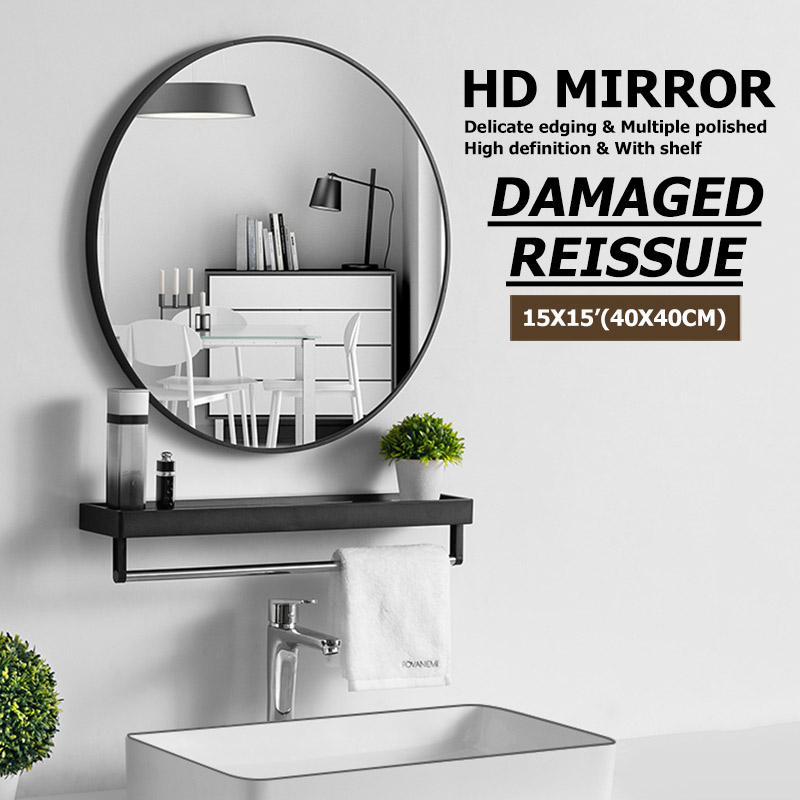 【COD】LED Round Bathroom mirror with light smart makeup mirror bathroom