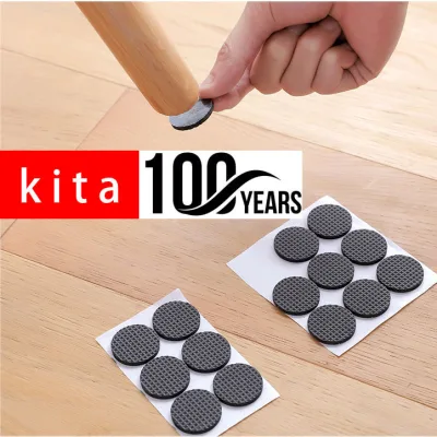 kita100years 8pcs #WWKK99 50x3mm Black Self Adhesive Furniture Leg Table Chair Sofa Feet Floor Non-slip Mat Sticky Pad Rubber Floor For Home Furniture Chair Table Multifunction