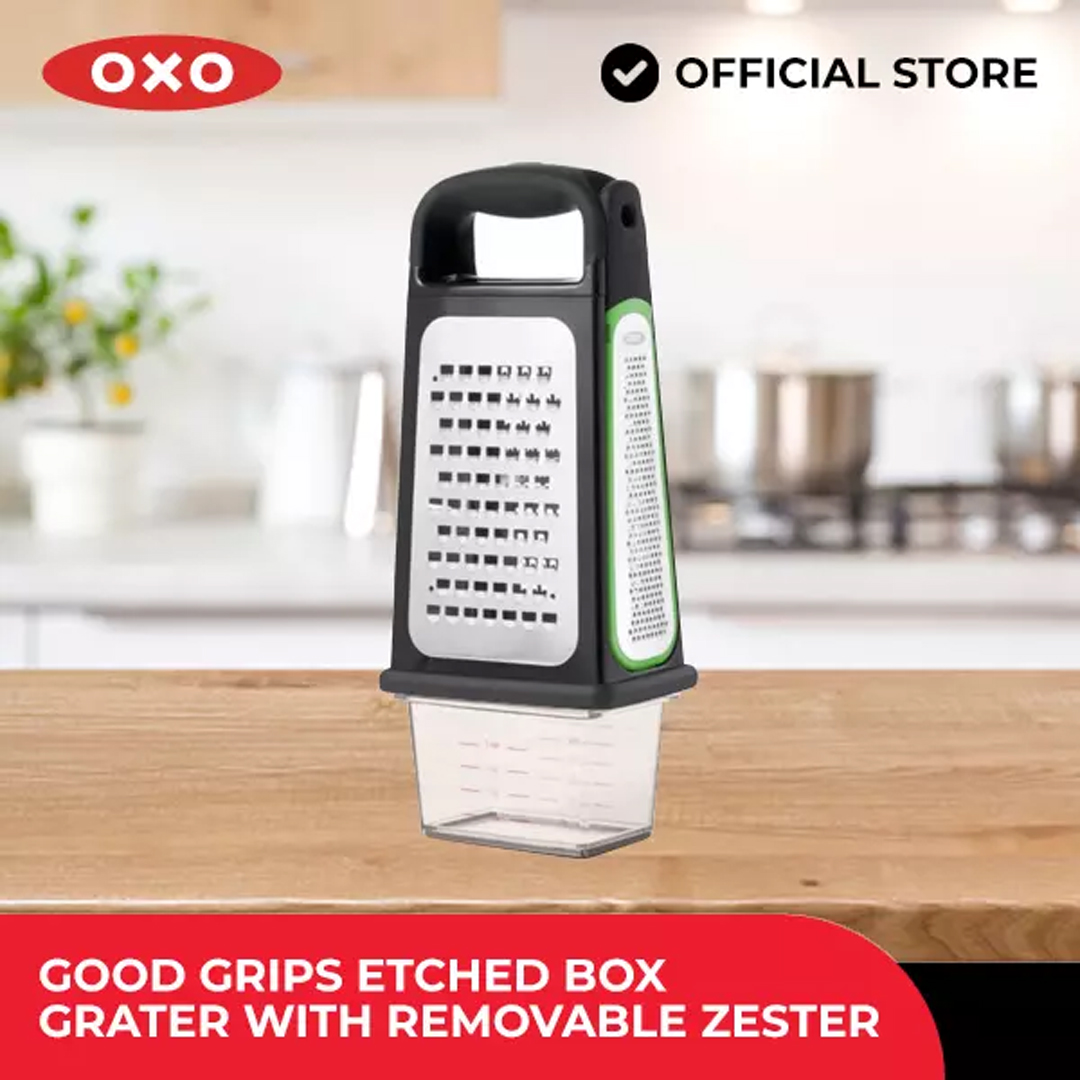 OXO Good Grips Etched Box Grater with Removable Zester, Steel