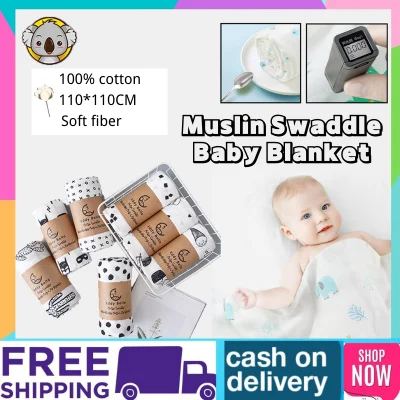 Comfortable 100%Cotton Swaddle Blankets Baby Muslin