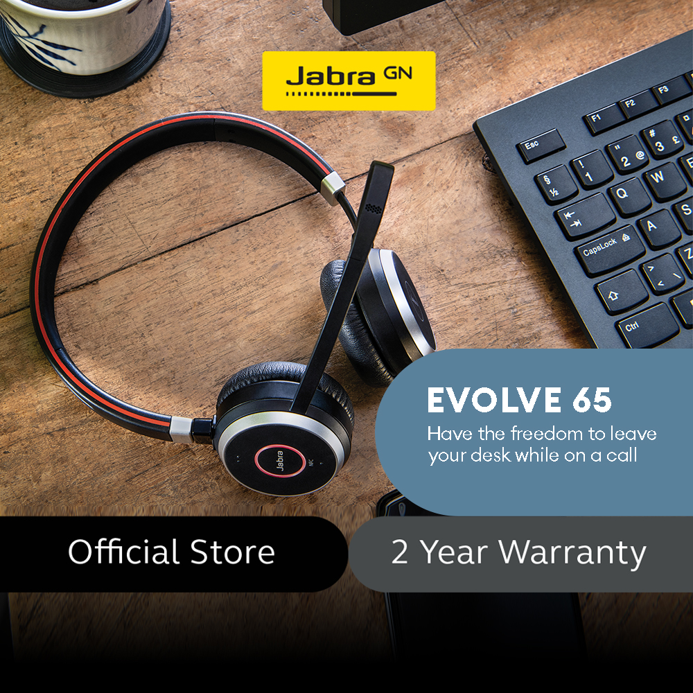 Jabra Evolve 65 UC Wireless Headset, Mono – Includes Link 370 USB Adapter –  Bluetooth Headset with Industry-Leading Wireless Performance, Passive