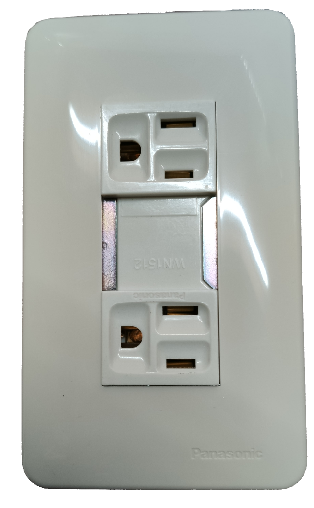 Duplex Outlet Vertical with Ground with Plate, Duplex Flat Pin with