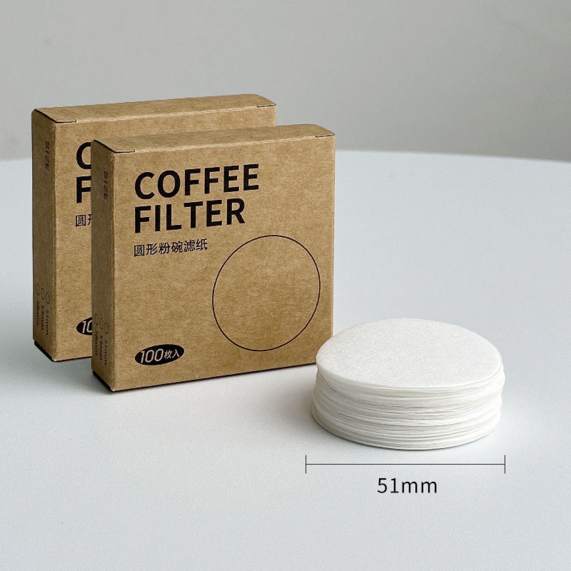 Ninja 100pcs 51mm/58mm Coffee Filter Paper Portafilter Basket Round