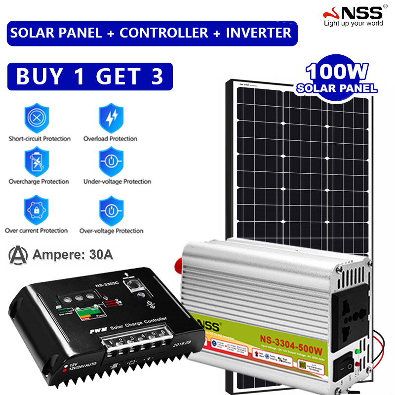 NSS Solar Panel Set For Home With Battery Inverter and Solar Charge