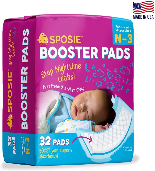 Sposie Overnight Baby Diaper Booster Pads Doublers For Newborns To Size 3 Diapers 32 Insert Pads No Adhesive Easy Repositioning Disposable Nighttime Protection For Infant Boys Girls Lazada Ph