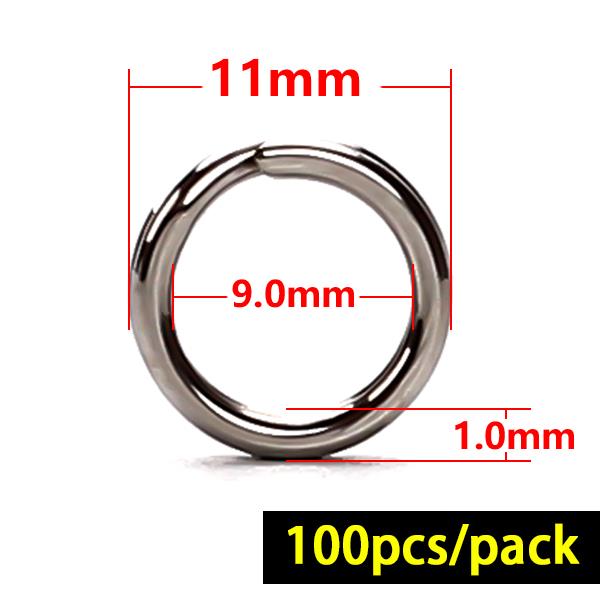 hot】 100Pcs Fishing Rings Steel Split Tackle Strengthen Solid Ring  Connecting Accessories ring