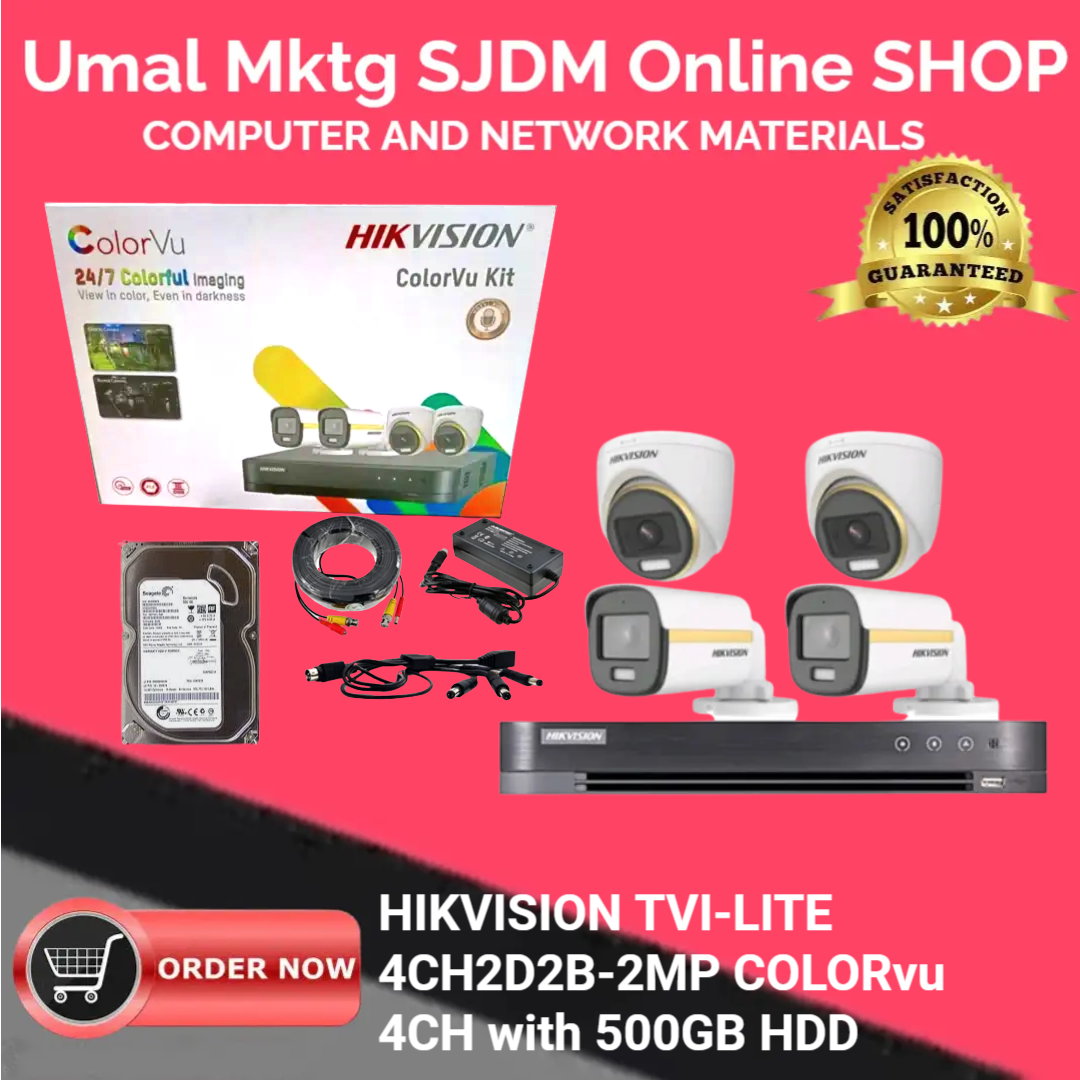 Hikvision Colorvu Built in Mic Surveillance kit ( 4 Channel 4 Camera