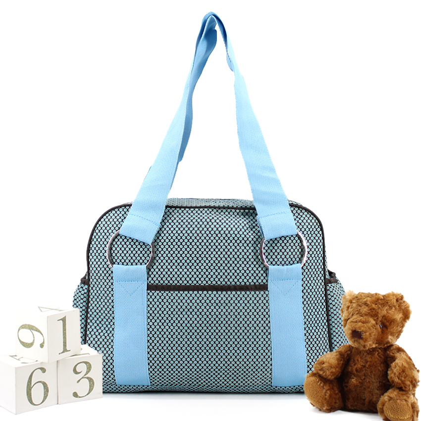 blue diaper bag