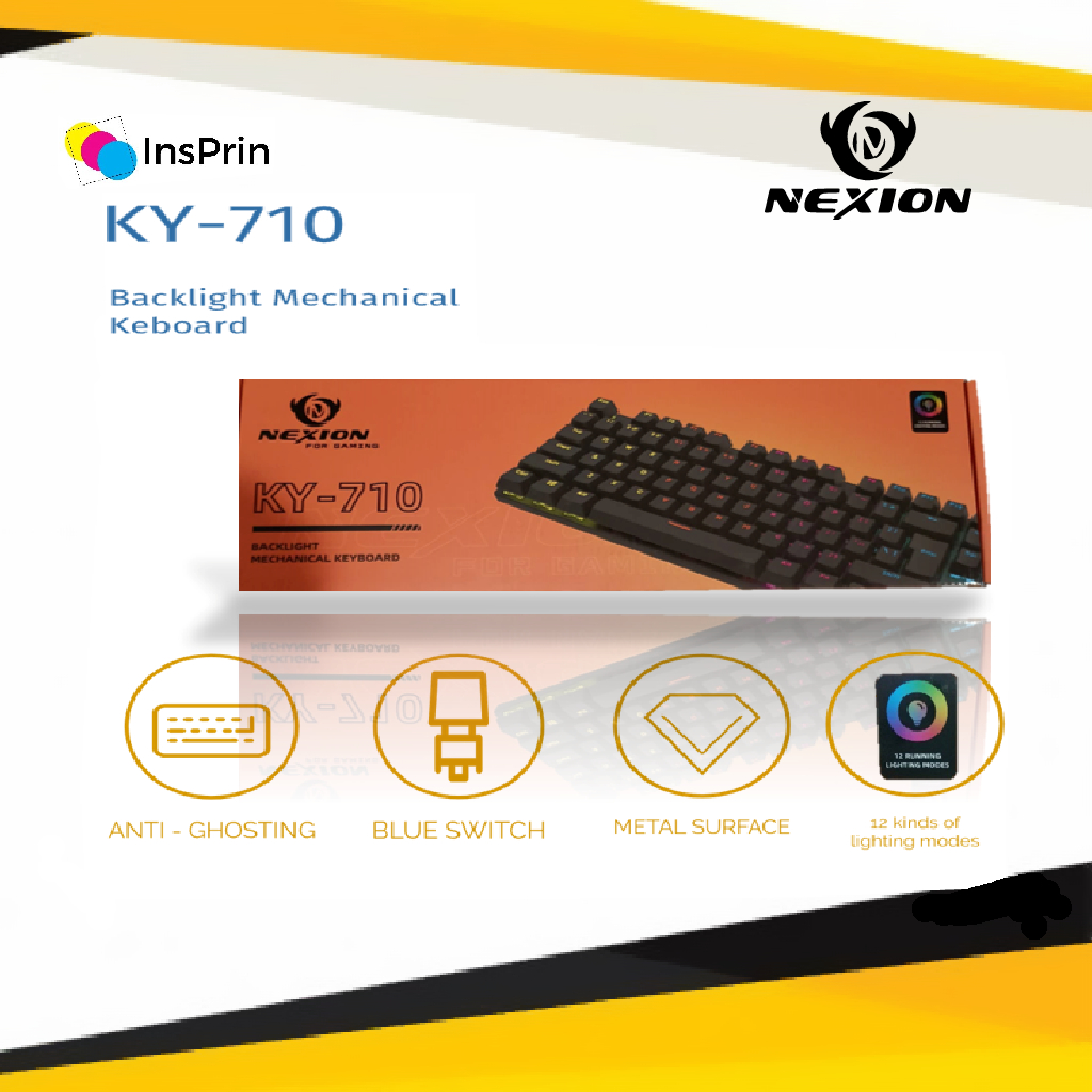 NEXION KY710 BACKLIGHT MECHANICAL KEYBOARD 12 RUNNING LIGHTING MODES