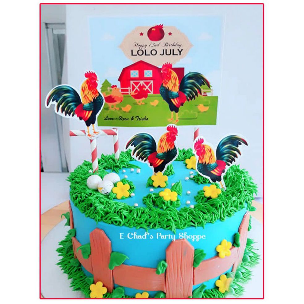 Rooster Manok Na Pula Panabong Cake Topper For Sabungero Lazada Ph