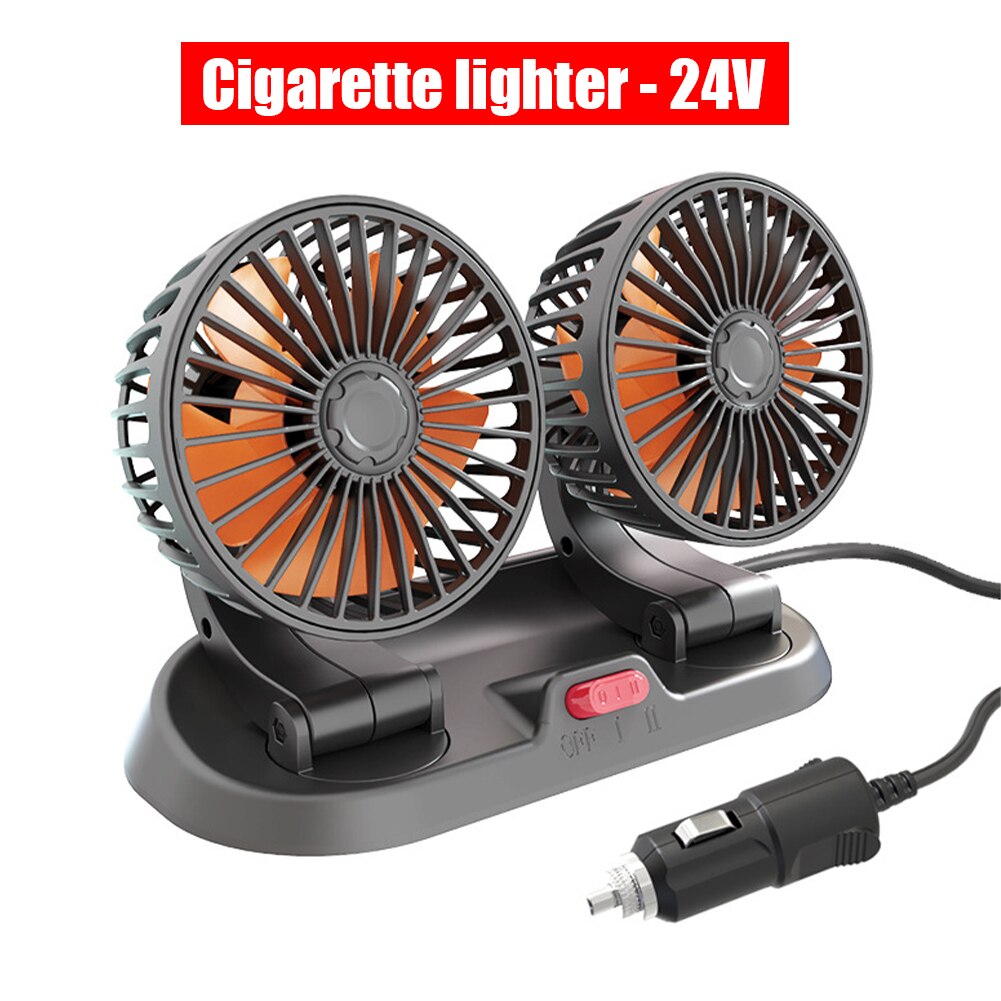 🔝Original+24hours delivery 5V/12V/24V Car Fan Dual Head USB Dash
