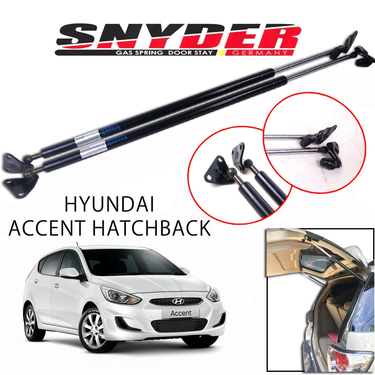Hyundai Accent Hatchback 1.6 DSL Gas Spring Door Stay Damper Struts