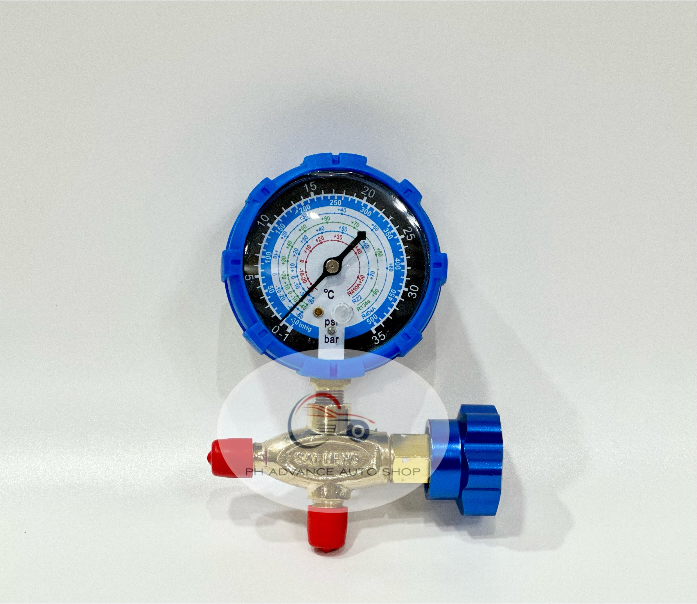 Manifold Gauge Single LOW Side 3 way valve R134a / R22 (HEAVY DUTY