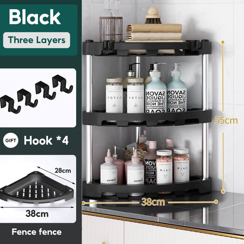 Tomet 5 Layers Stainless Bathroom Corner Rack Shelf Shower Organizer ...