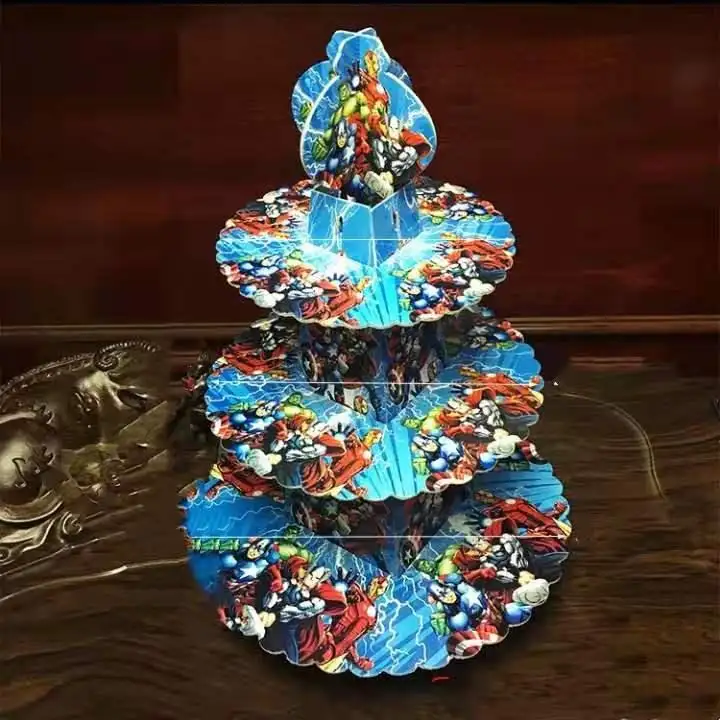 Ins Style Avengers Theme Three Layers Cup Cake Stand Rack