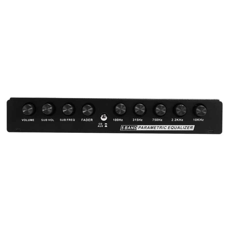 Car Audio Equalizer, Adjustable EQ Car Amplifier Graphic Equalizer with CD/AUX Input Select Switch,Black