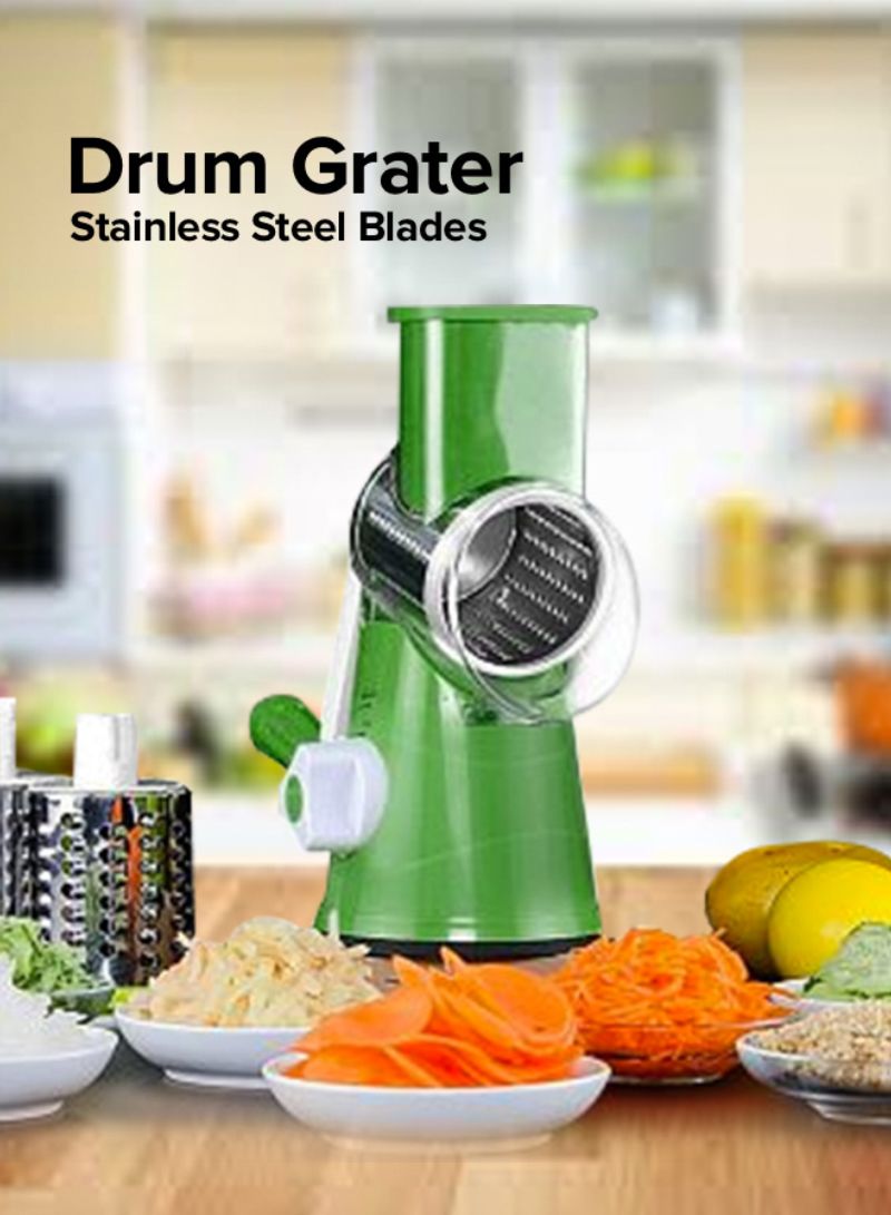 Multifunctional Shredder Tabletop Drum Grater with 3 Interchangeable Drums