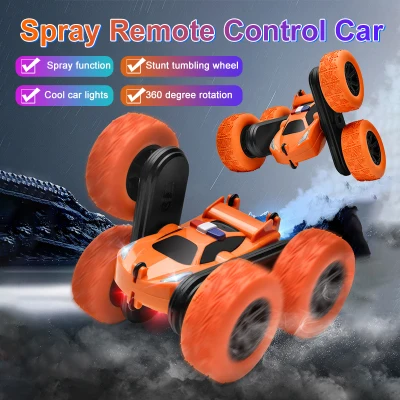Stunt Car Rc Car Rechargeable Double Side Drift 4WD Remote Control Car Monster Truck Toy 360 Degree Double Roll Car High Speed ​​Rotation Toy Cool Car Headlight Children's Toy Car