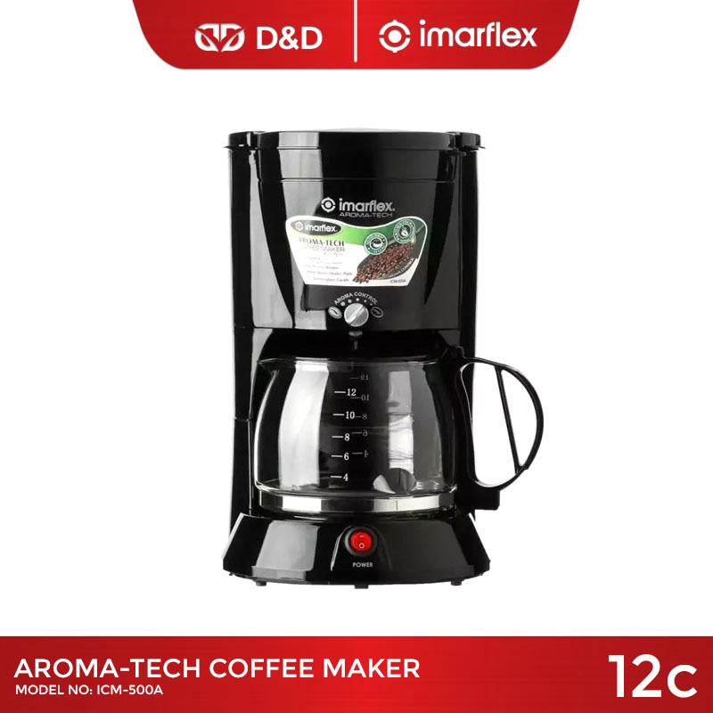 Imarflex ICM500A ThermoGlass Carafe AromaTech Coffee Maker (12 Cups