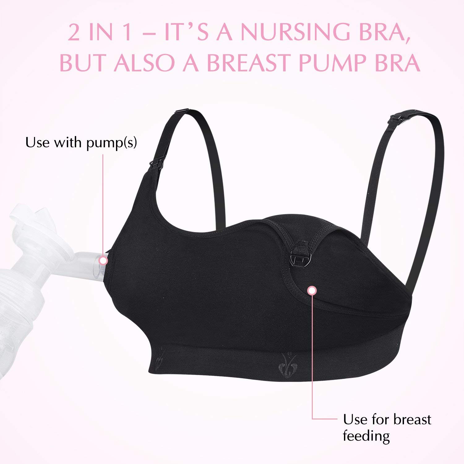  Momcozy Hands Free Pumping Bra, Adjustable Breast-Pumps  Holding and Nursing Bra, Suitable for Breast Pump by Lansinoh, etc Grey :  Baby