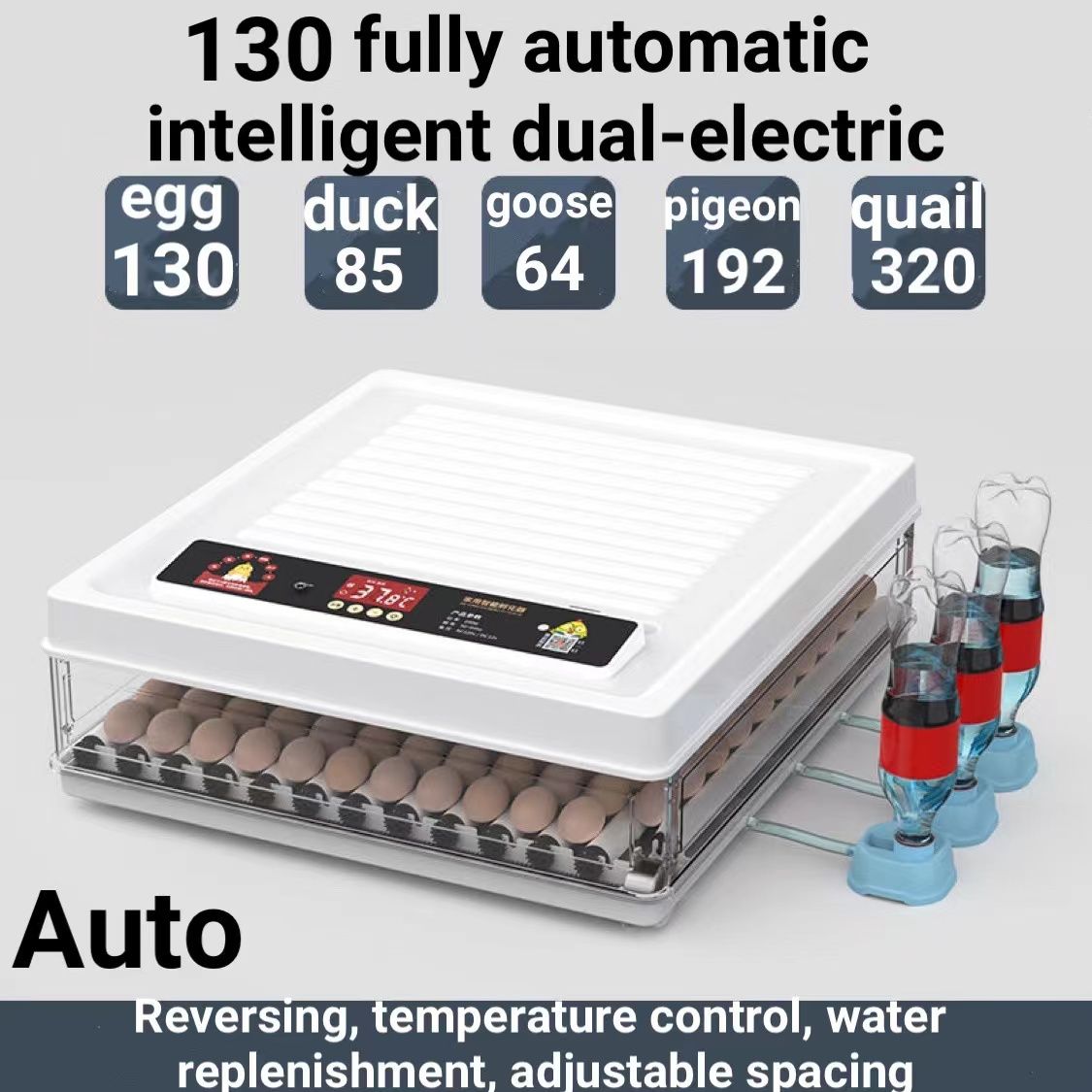 [1 Year Warranty]Egg Incubator 15/36/64/130 Eggs Fully Automatic Egg