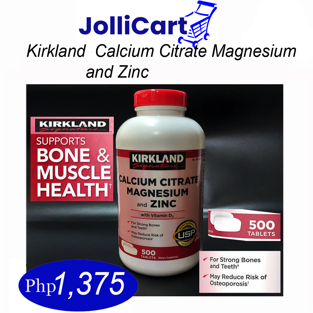 JolliCart Kirkland Signature Calcium Citrate Magnesium and Zinc 500