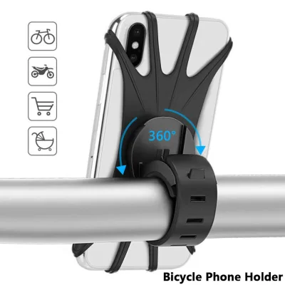 ETHYTJU 360 Degree Rotation Silicone Anti-shake Handlebar Mount Mount Bracket Adjustable Mobile Bracket Bike Phone Stands Bicycle Phone Holder Phone Holder