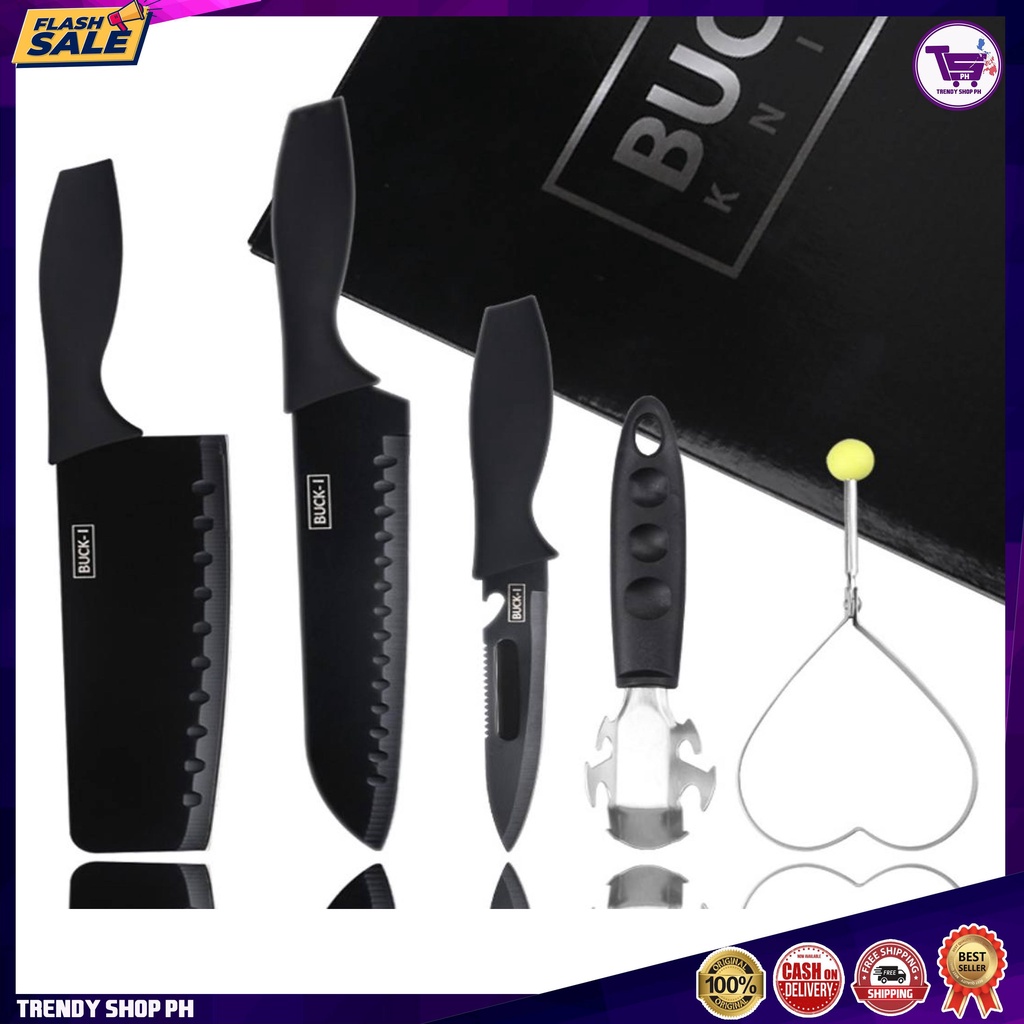 Original Buck Stainless Steel Multifunction Kitchen Knife Sets 5piece