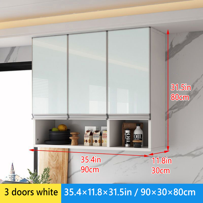 Aluminum Kitchen Cabinet Wall Mounted Modular Pantry Cabinet Glass ...