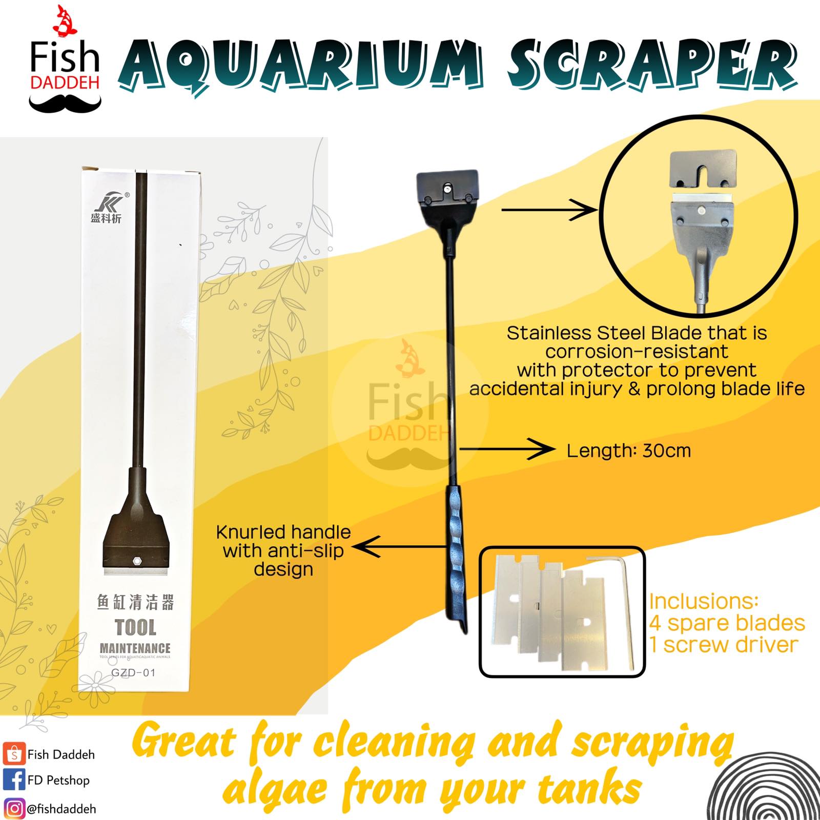 Aquarium Algae Scraper Aquarium Glass Cleaner Lazada PH
