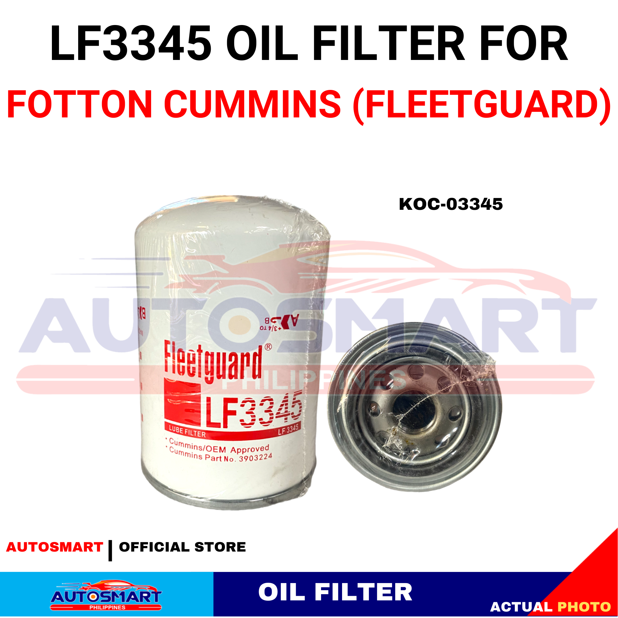 LF3345 OIL FILTER FOR FOTTON CUMMINS (FLEETGUARD) | Lazada PH