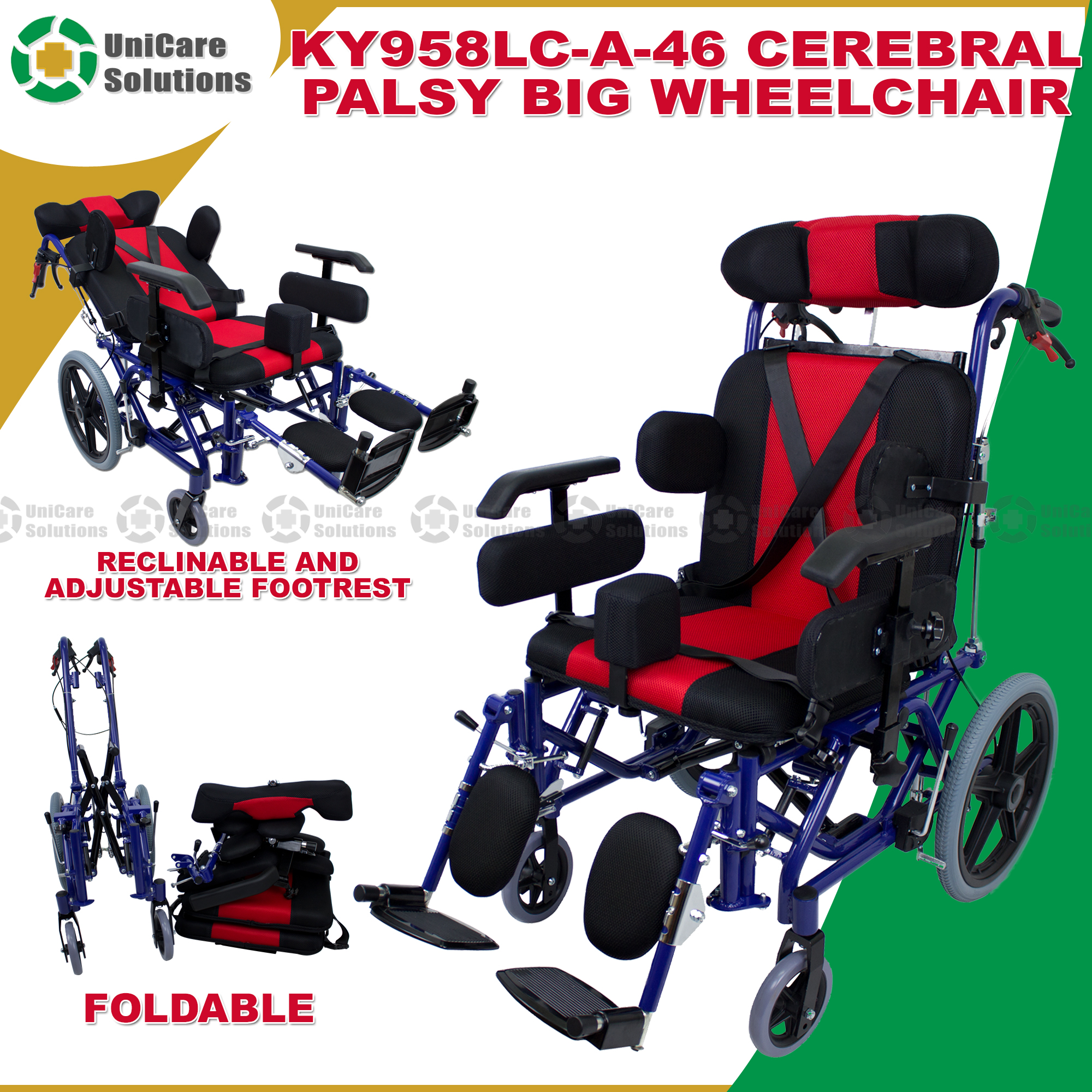 UniCare Solutions KY958LCA46 Cerebral Palsy Wheelchair Multi