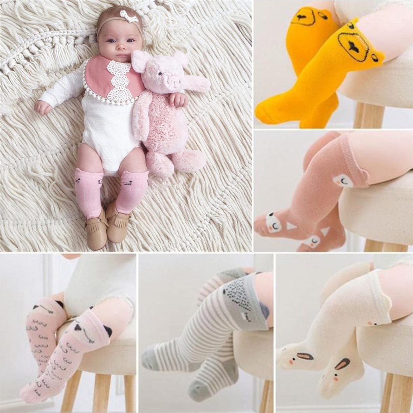 Coolbi Kids Fashion baby cotton socks baby knee high socks for baby boy