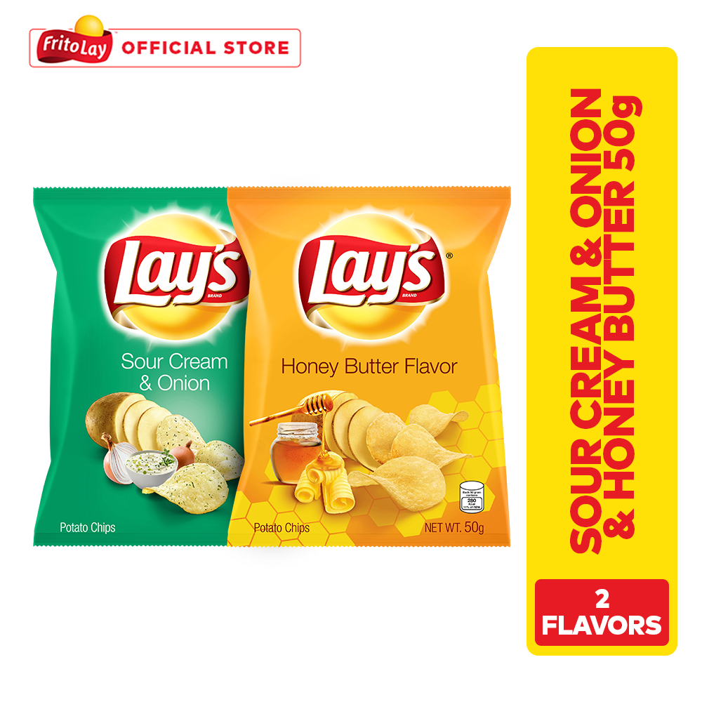 Lay's Sour Cream & Onion and Lay's Honey Butter 50g Lazada PH