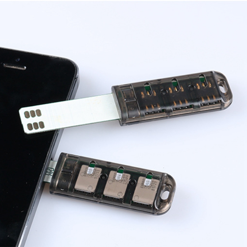 6 Slot SIM Card Adapter Multi SIM Card Reader Mini SIM Nano with Independent Control Switch for Android