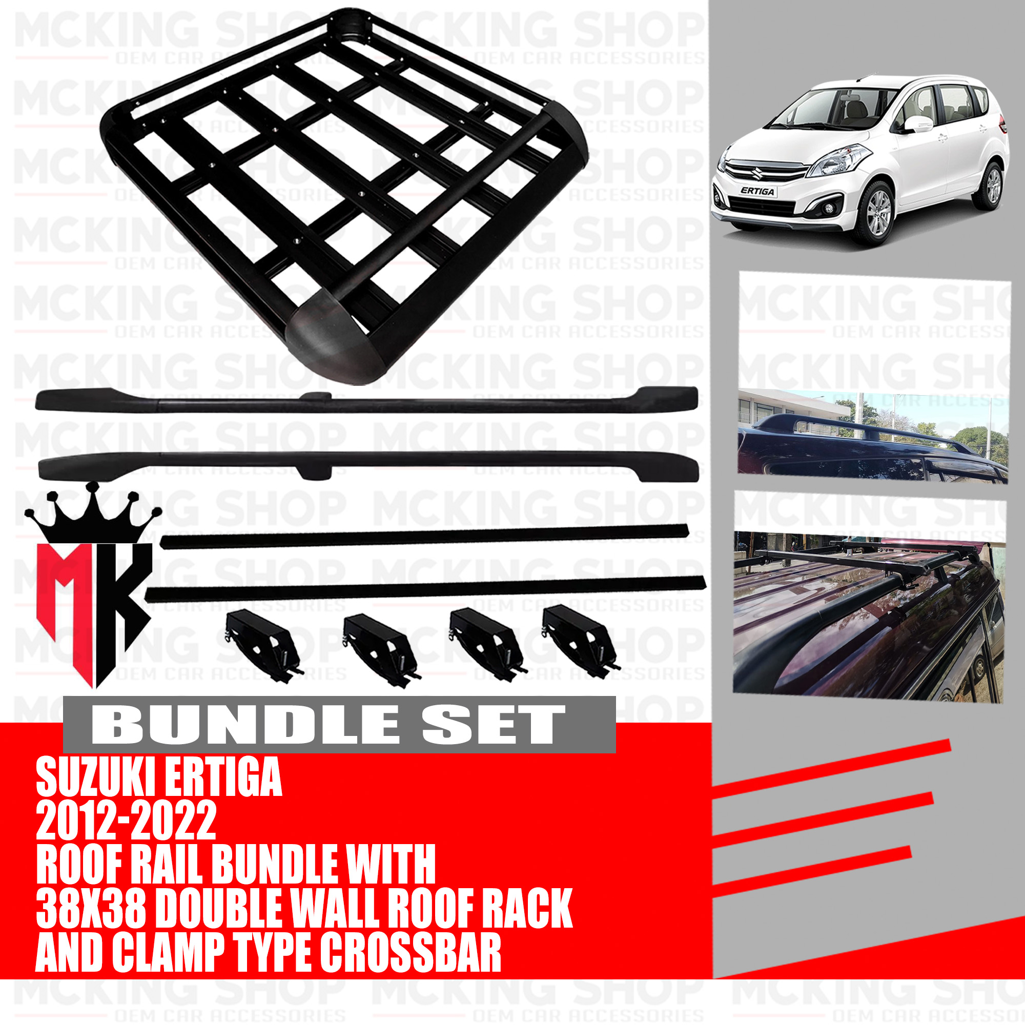 Suzuki Ertiga 20122022 Aluminum Double Wall 38x38 Roof Rack / Roofrack