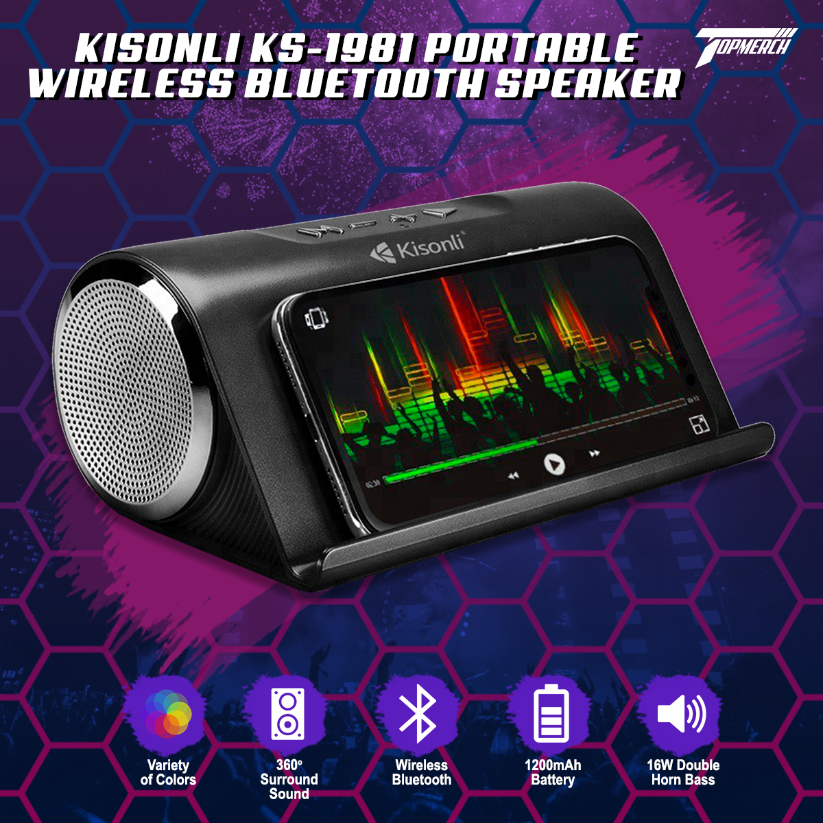 Kisonli Wireless and Bluetooth Speakers 