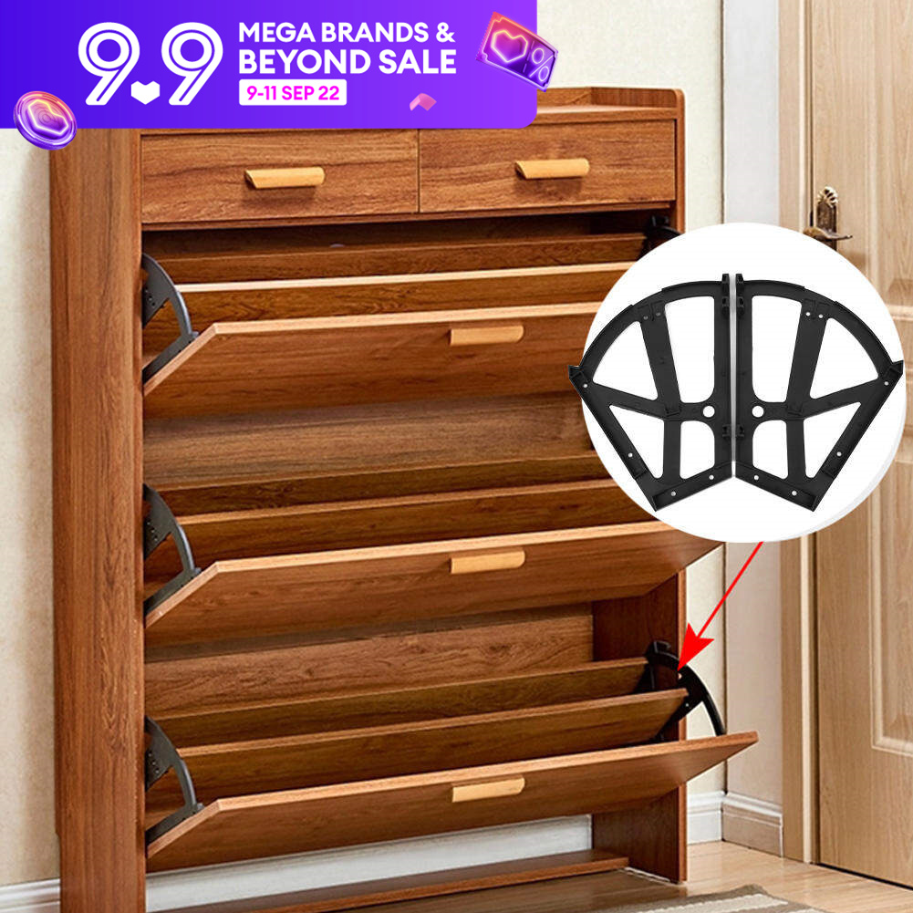Turining Shoe Rack minxin 4Pcs/Set Home Furniture Shoes Drawer Cabinet Hinge Flip Plate ...