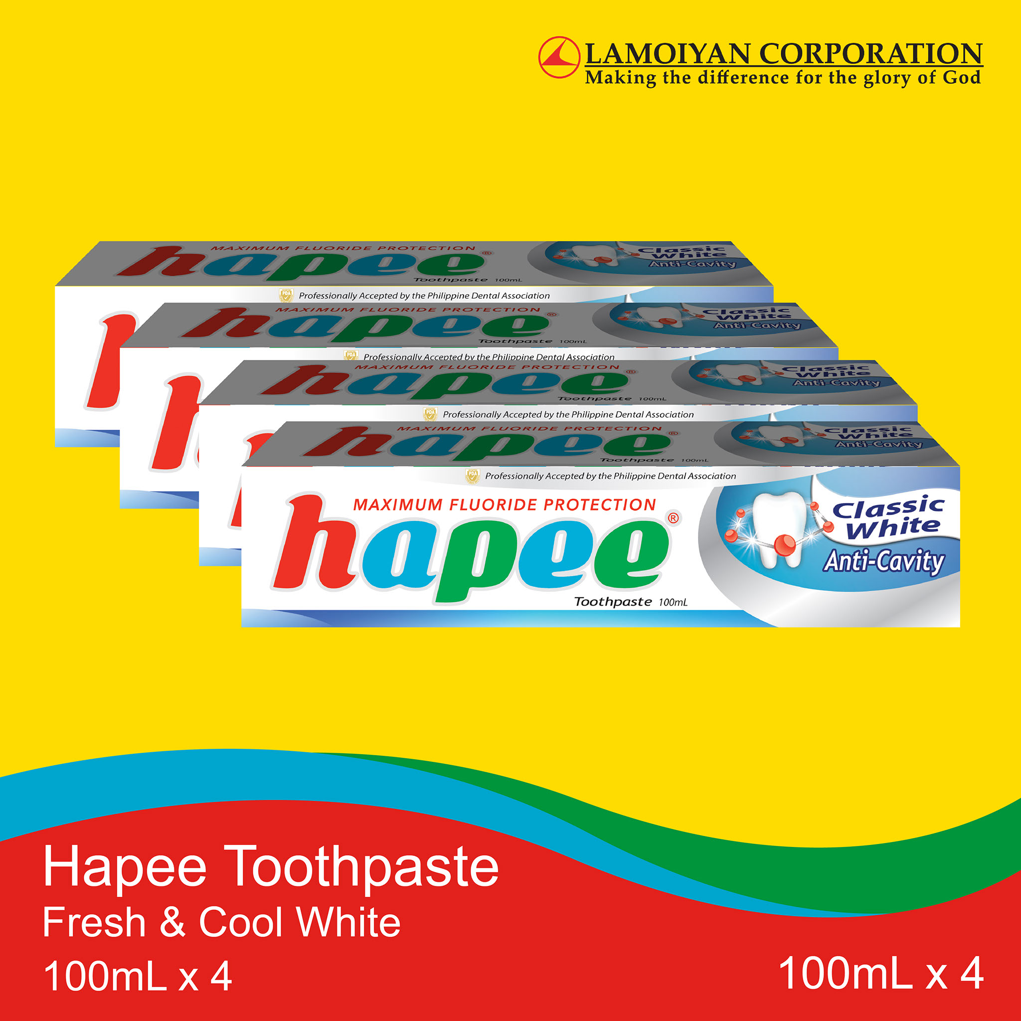 Hapee Toothpaste Fresh & Cool White 100mL x 4 Lazada PH
