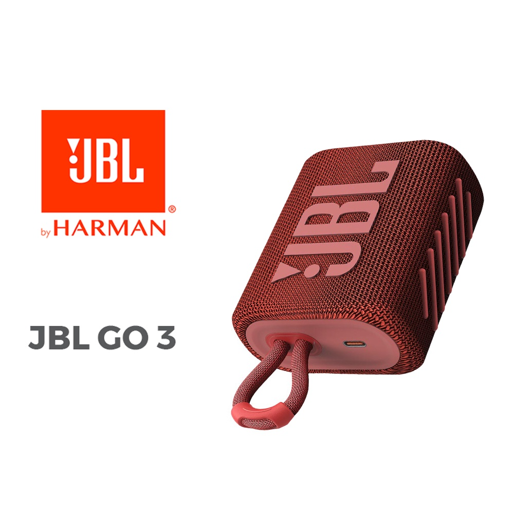 JBL Go 3 Wireless Bluetooth Speaker - Red