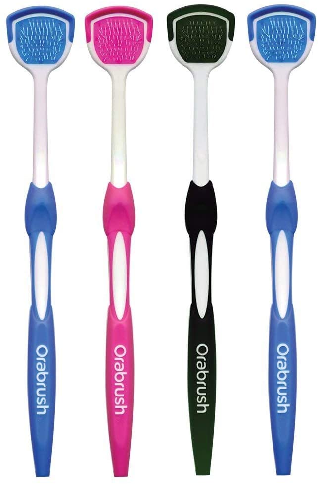 Orabrush Tongue Scraper, Tongue Cleaner Helps Fight Bad Breath, 4