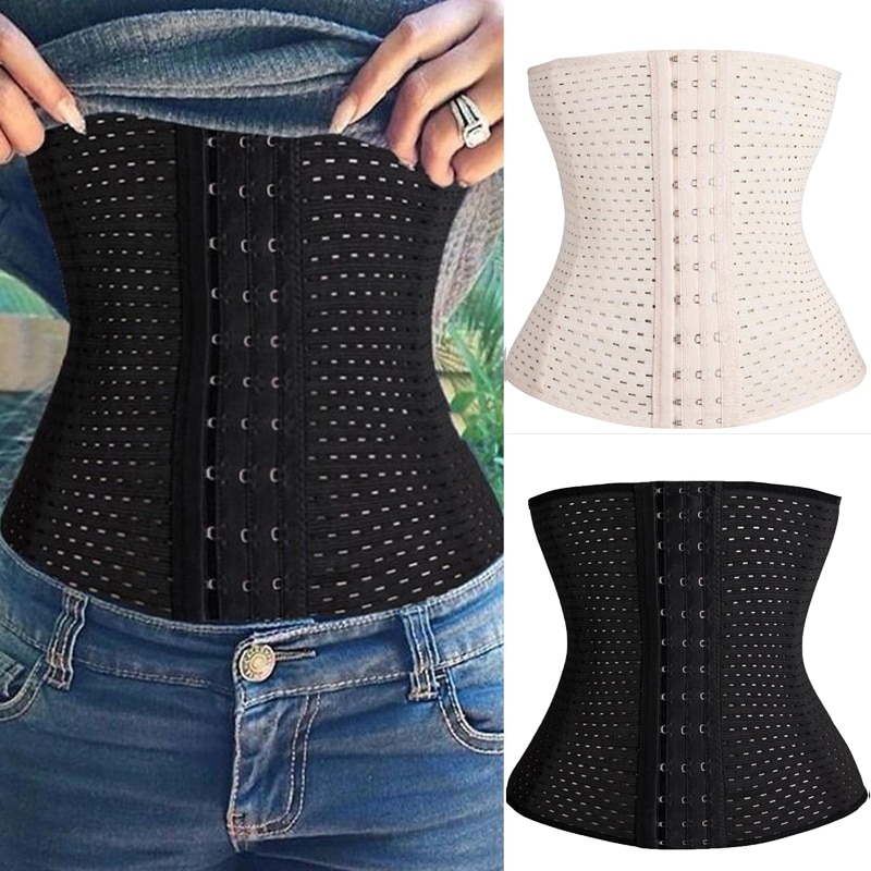 Waist Cincher Body Shaper Latex Girdles Slimming Belt Hollow Out Breathable  for Women Postpartum Tummy Strong Restraint