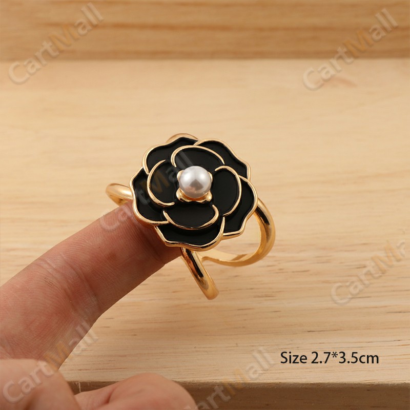 3PCS Elegant Pearl Floral Scarf Ring Clip Camellia Flower Scarf Buckle for  Women Scarf Ring Buckle Women Fashion Metal Shawl Clip Buckle Lady Girls  Decoration Accessories (20mm-A)