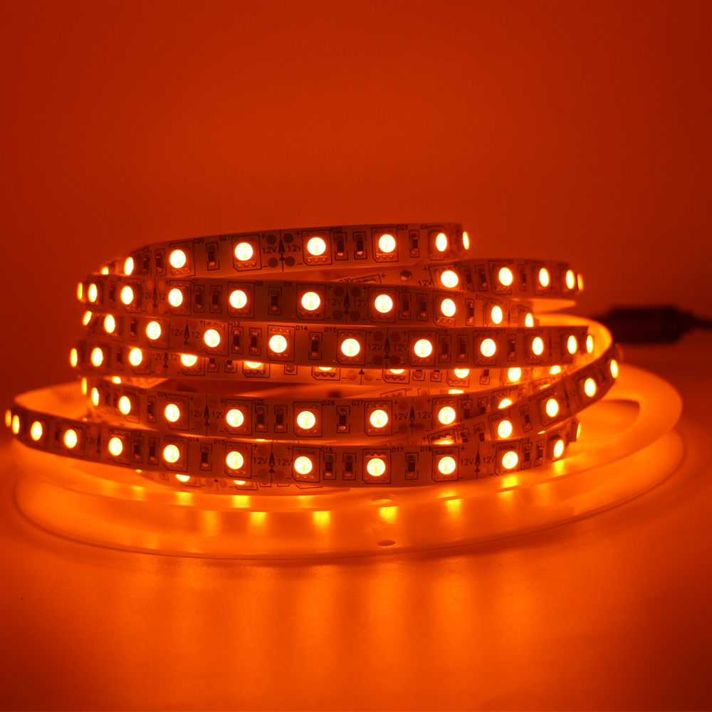 5m Orange Light 300 LED Strip 600NM 5050 3528 SMD Waterproof Flex Rope Tape 12V 