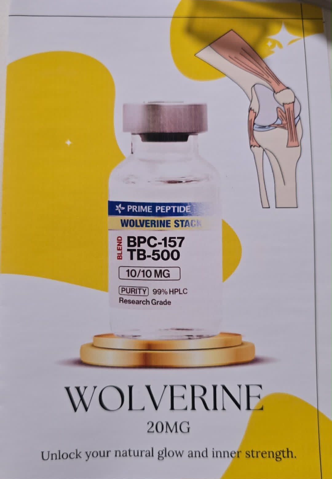Prime Peptide TBC-500 10mg with BPC-157 10mg (WOLVERINE STACK) with COA  (Bone & Joint Support Peptide) Synergistic Peptide Stack Adults Peptide  Supplement 20Mg Peptide Powder - Lazada | Lazada PH
