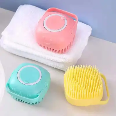 Silicone Bath Body Shower Brush, Exfoliating Cleansing Soft Brush Scrubber Bristles