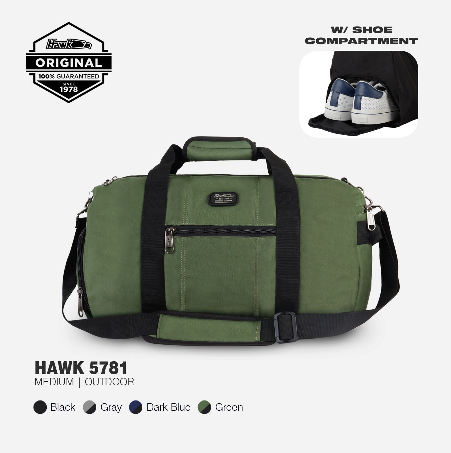 Hawk 5781 Gym Bag with VIRUPRO Anti-Microbial protection