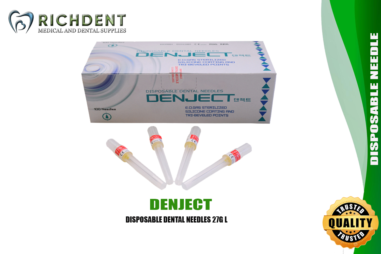 DENJECT DISPOSABLE DENTAL NEEDLES 27GLONG Lazada PH